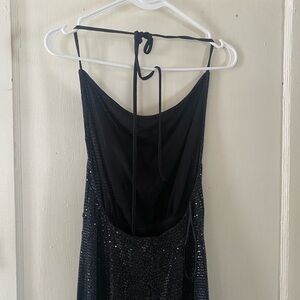 Sincerely Jules Black Sequin Backless Jumpsuit